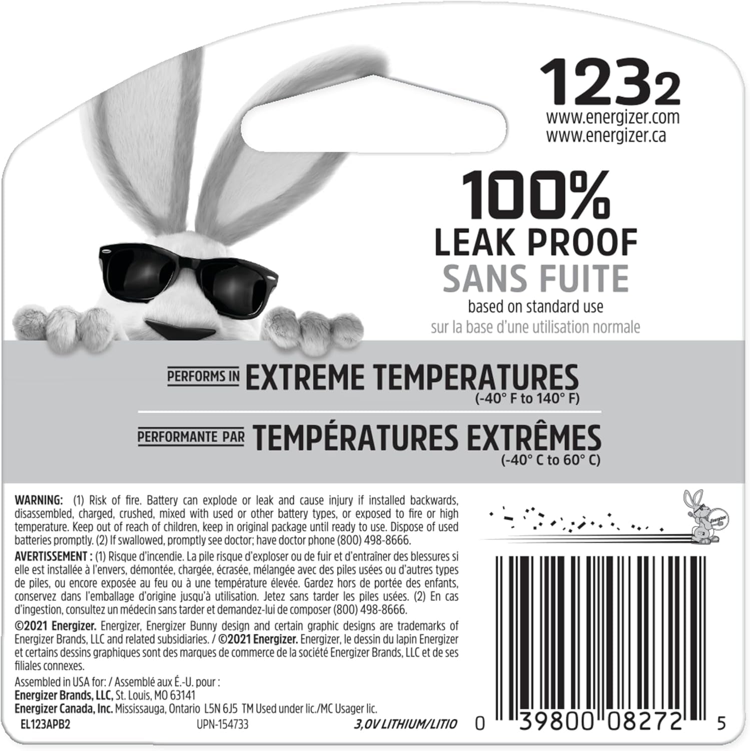 El123Apb-2 3 Volt Lithium Photo Battery, 0.32 Ounce, 123A 2 Count (EL123APB2)